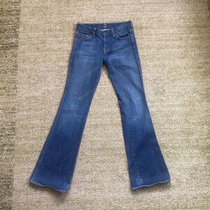 Vintage dark denim low rise stonewashed flares